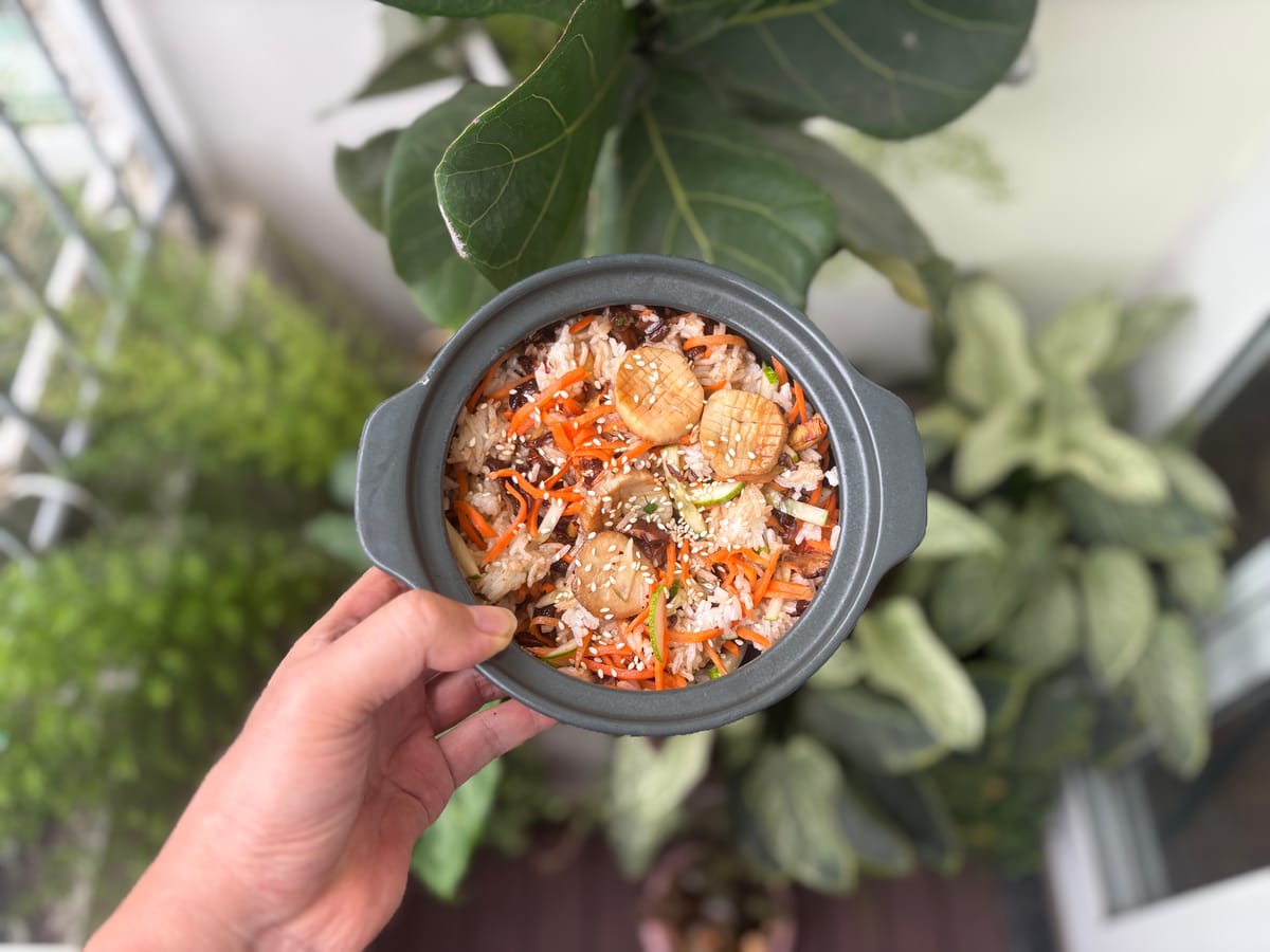Cơm Trộn Chay Với Nấm Đùi Gà Áp Chảo & Nấm Hương Kho - Công Thức Ngon Từ Cá Sấu Ăn Chay