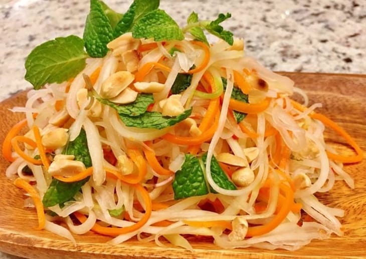 Gỏi đu đủ chay – Giòn tươi, chua ngọt hài hòa cực dễ ghiền